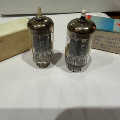 Rare White Tip NOS Pair of The Highest Medical Grade Telefunken 12ax7/ecc83 1952 made for Boonton image 5