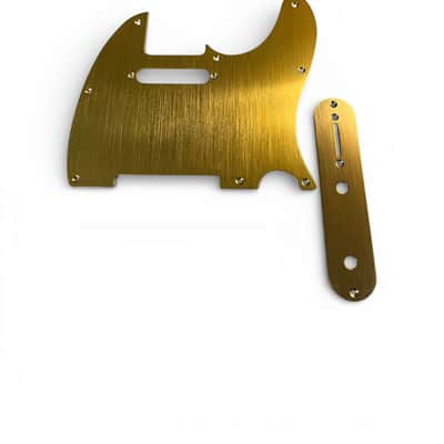 New Dark Gold Brushed Anodized Aluminum Telecaster Electric Guitar Pickguard w Control Plate Tele TL image 1