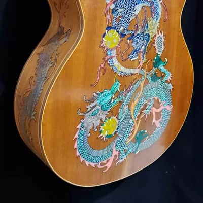 Acoustic Guitar Grand Concert, Handmade by Blueberry Dragon Motif image 2