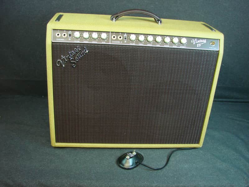 Vintage Sound by Rick Hayes Tweed Vintage 85 Tube Combo Guitar Amplifier 2x12 w/Cover Made In USA image 1