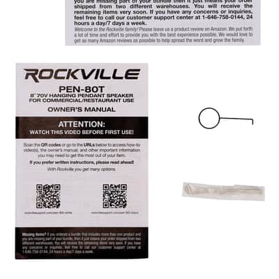 Rockville PEN-80T WHITE 8" 70V 40W Hanging Pendant Speaker Commercial/Restaurant image 9