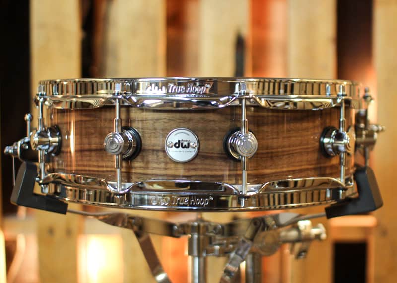 DW 4x14 Collector's Pure Walnut Natural Lacquer over Quilted Walnut Snare Drum - SO#1424831 image 1