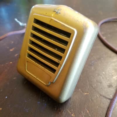 Astatic EMPTY CASE M-300 Gold Hi-Z Crystal Harp Mic 1940s - gold and brown image 12