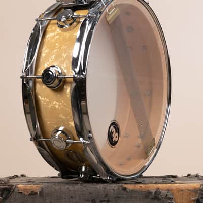 2000s DW 5x14 Collectors White Marine Pearl Snare Drum image 12