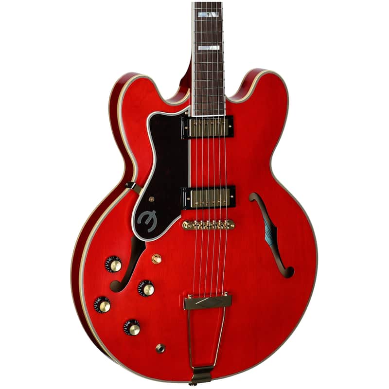 Epiphone Masterbilt Gem Archer Sheraton Left-Handed Electric Guitar, Cherry, with Case image 1