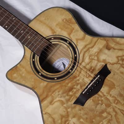 DEAN Exotica Quilt Ash LEFTY acoustic electric GUITAR new w/ CASE - EQA image 5