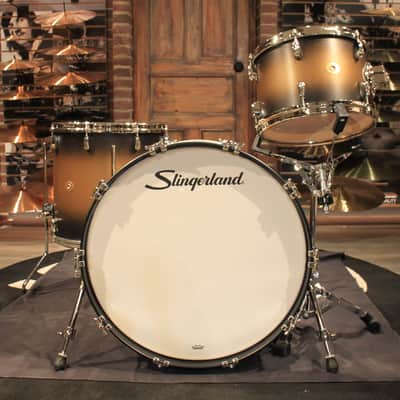 Slingerland Radio King 3-pcs Black and Gold Lacquer Drum Set (22-13-16) - Used! image 2