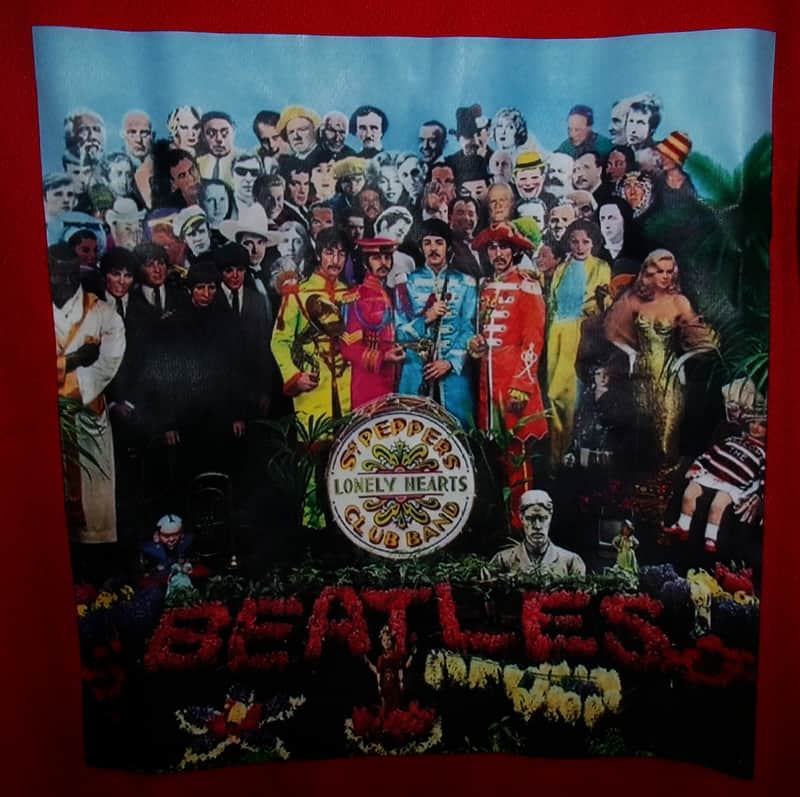 beatles sgt pepper lp cover new l tee - john paul george ringo fab four trippy image 1