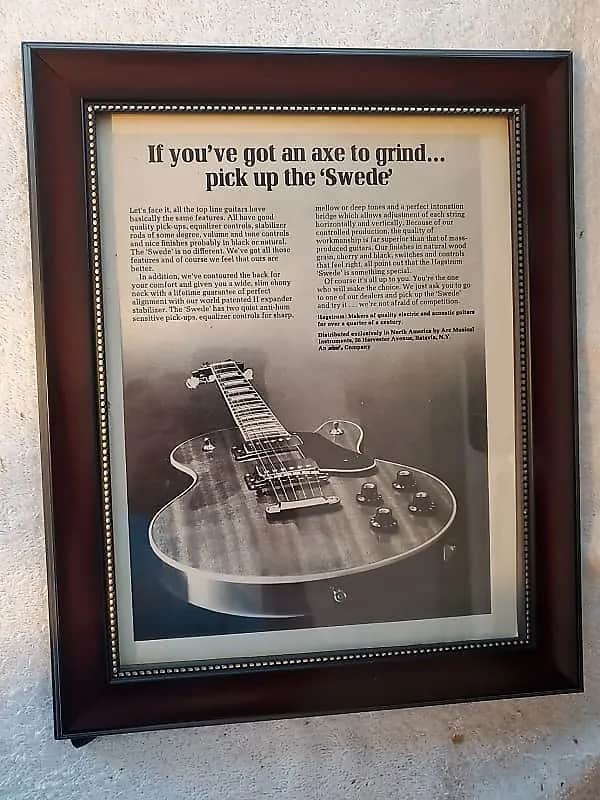 1973 Hagstrom Guitars Promotional Ad Framed Hagstrom Swede Original image 1