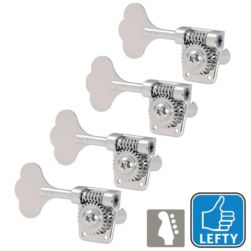NEW Gotoh Res-O-Lite GB528 Vintage Style Bass 4-in-Line Set LEFT HANDED - NICKEL image 1