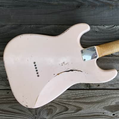 Cerutti Custom Guitars Sicario S-Style 2024 - Shell Pink Over 3-Tone Burst image 2
