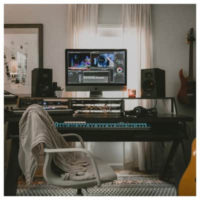 Adam Audio T5V Active Studio Monitor (Pair) with Gator Studio Monitor Isolation Pads, Hosa Technology CPR-203 1/4" to RCA and StreamEye Polishing Cloth image 8