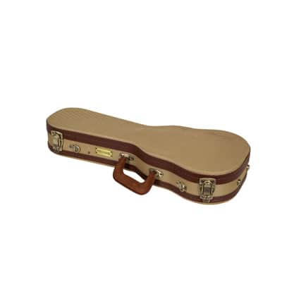 Crossrock Master Series Soprano Ukulele Case for 21'' Long Neck | Classic Fabric Tweed Exterior, Re-Engineered Shell, Backpack Straps & Leather Handle, Deep Red Velvet Interior image 6