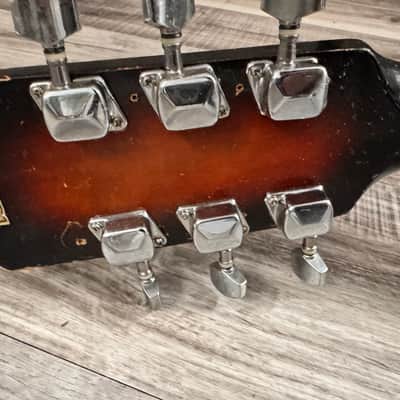 Vintage Tiesco Checkmate Guitar 1970 Sunburst 6 String Classical Flattop image 21