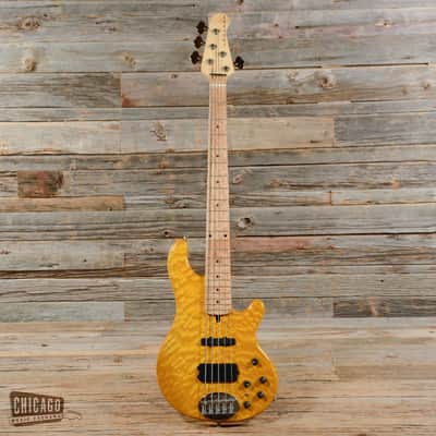 Lakland Deluxe 55-94 5-String Bass Quilted Top  Amber USED image 4