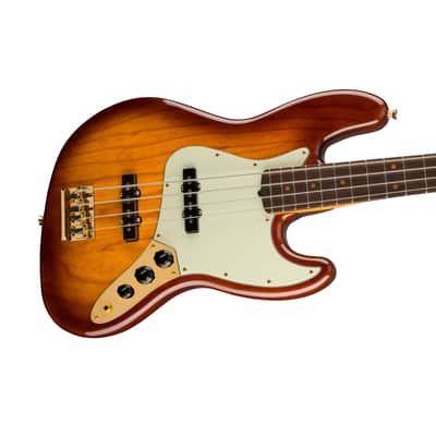 Fender 75th Anniversary Commemorative Jazz Bass Guitar, RW FB, 2-Color Bourbon Burst image 5
