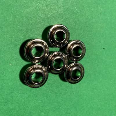 Vintage-Style Guitar Tuner Bushings, Nickel, 7 Sets EXC image 2