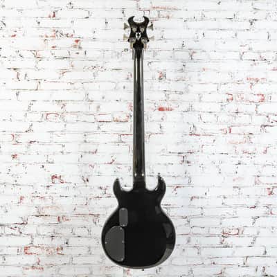Schecter - Devil Tribal - Early 2000s Double-Cut Electric Bass Guitar - w/ Bag, Black - x3911 USED image 8
