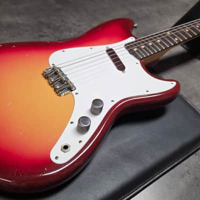 1962 Fender Musicmaster Sunburst FLAME Neck PRE-CBS Brazilian Rosewood slab board Maroon Burst American Vintage 60s 1960's USA baby stratocaster 3/4 short scale figured Music Master guitar image 13