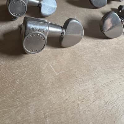 Grover Patent Pending USA 3 by 3 tuning pegs 1960s - Nickel image 2