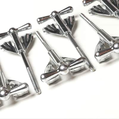 (10) Ludwig Bass Drum Tension Rods & Claws, Faucet Style Handles, 5.25"  Rods - 1960's image 4