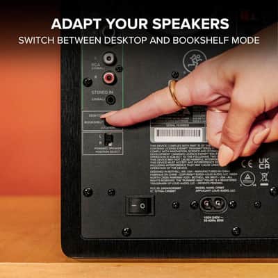 Mackie CR3.5 Creative Reference Powered 3.5" Studio Monitors Pair Black Bundle with Hosa Stereo 1/4" Male Phone to 1/4" Male Phone TRS Cable 10, Auray IP-S Isolation Pad for Studio Monitor (2-Pack) image 6