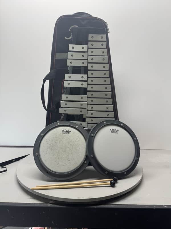 Pearl Xylophone With Drum Pads Rolling Case and Stick Percussion Instrument image 1