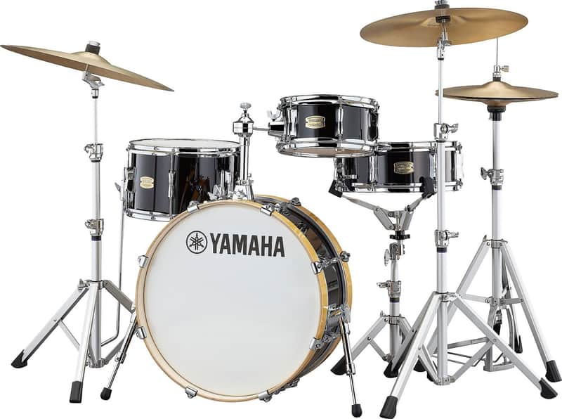 Yamaha SBP0F4H Stage Custom Hip 4-Piece Acoustic Drum Shell Pack, Raven Black image 1