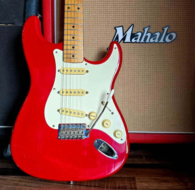 1992 Fernandes LE-1 Special Edition '57 Strat Copy - Red - | Reverb