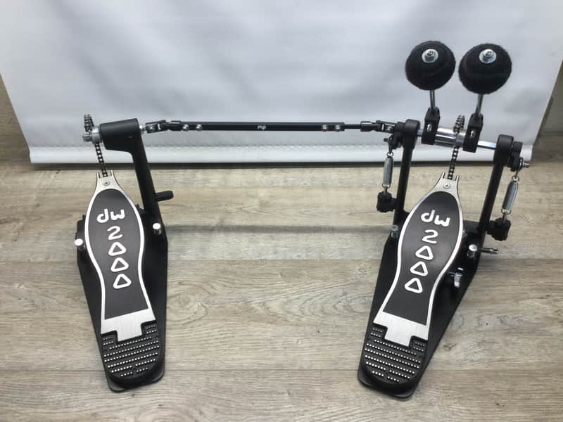 DW 2000 Series Double Bass Drum Pedals w/ Gibraltar Tennis Ball Beaters image 1