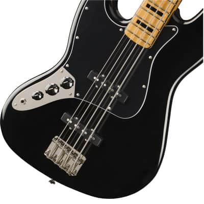 Squier Classic Vibe 70s Jazz Bass, Black, Left-Handed, Maple Fingerboard image 4