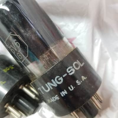 Tung-Sol ONE (1) 6V6GT AT1000 Weak Vacuum Tube greyglass Black Glass Beam Power 6V6 1946-1959 image 1