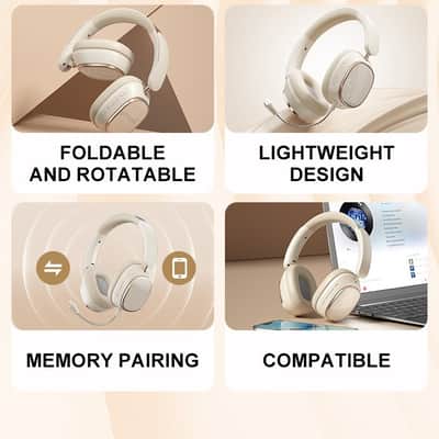 M12 Bluetooth Wireless Over-Ear Headphones with ANC Noise Cancellation, Long Battery Life image 7