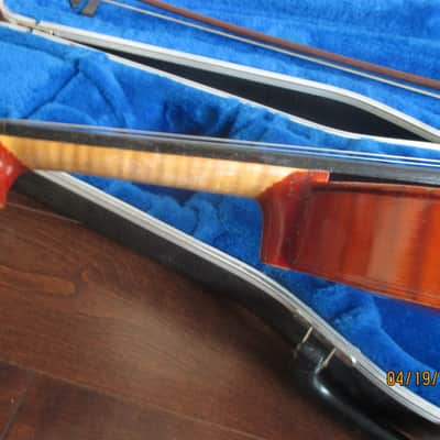 J Balaton brand violin with case and bow. Made in Hungary image 6