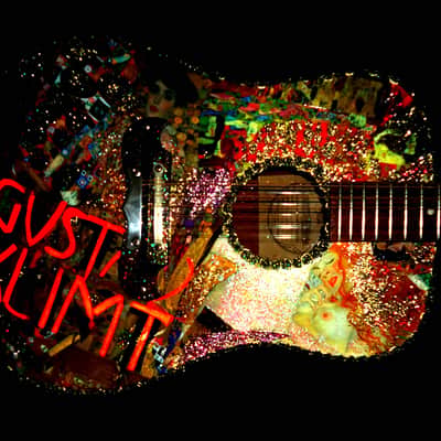 Framus 12 String Acoustic. klimt Art by El Daga 2005 Collage Goldtone.  Collectible. Only 1. RARE. image 3