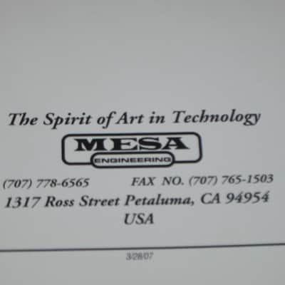 very near A+ (rarely handled) genuine Mesa Boogie Owner's Manual for Express Series 5:25 & 5:50  (NO amp included) from late 2000s/early 2010s, White Paper w/  Black Print/Graphics, 34 TOTAL pages Front Outer Cover to Back Outer Cover, 8 & 1/2" W x 11" H image 3