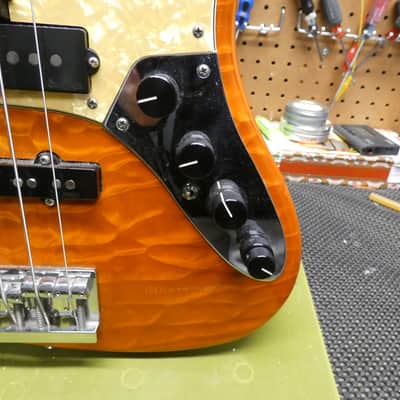 Sadowsky NYC - Trans Orange over AAAAA - Factory LED Side Markers image 11