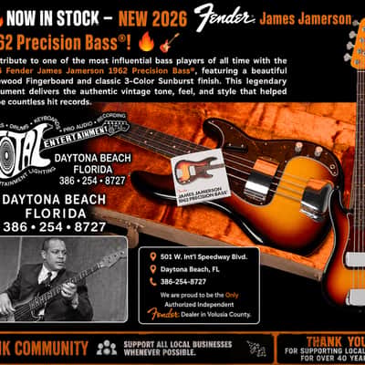Fender James Jamerson 1962 Precision Bass, Rosewood Fingerboard, 3-Tone Sunburst 2026 image 4
