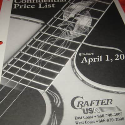 Crafter Acoustic Guitar Catalog Mint From 2007 39 Pages w/ Price List and Special Flyer image 16