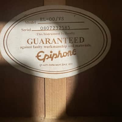 Epiphone EL-00 Acoustic Guitar - Vintage Sunburst - With Hardshell Case image 8