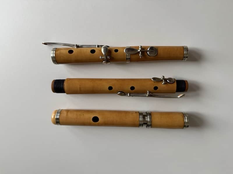 19th century 6 key Wooden Flute, Boxwood, in D, renovated image 1
