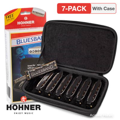 Hohner BluesBand Harmonica 1501/7 Bundle Set of 7 Harp Keys with Case image 1
