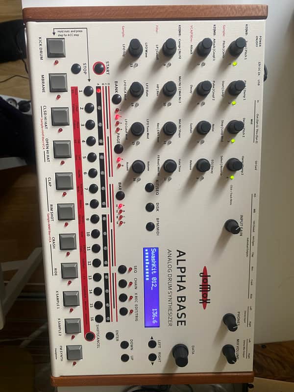 JoMox Alpha Base Analog Drum Synthesizer - Present - White / Natural image 1