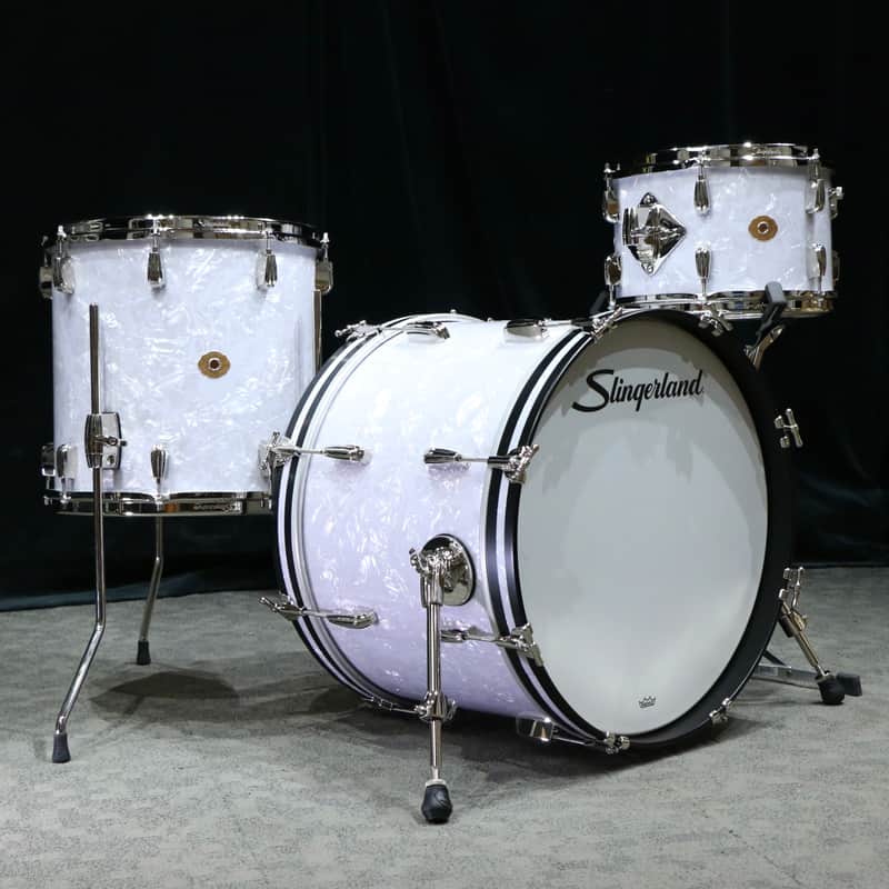 Slingerland Radio King Drum Kit 20-12-14in  White Marine Pearl image 1