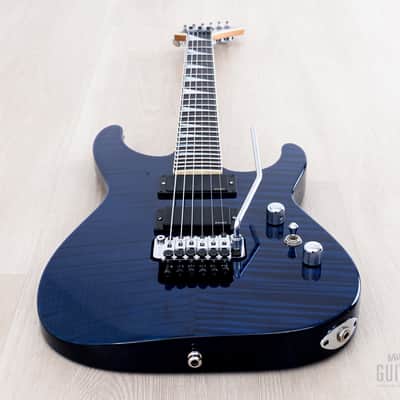 2003 Jackson USA Select Dinky DK1 Trans Blue Flame Top w/ EMG, Floyd Rose & Case image 11