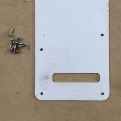 2002 Lefty Vintage Fender White Relic Tremolo Cover Standard Strat Back Plate 1 Ply Left Handed image 8