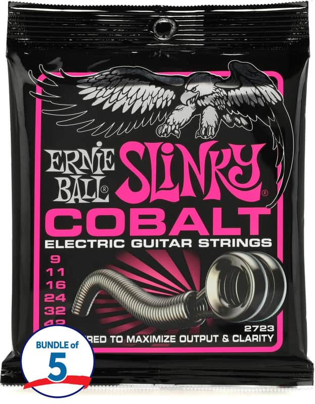 Ernie Ball 2723 Super Slinky Cobalt Electric Guitar Strings - .009-.042 (5-pack) image 1