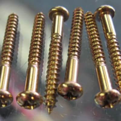 Fender Gold Stratocaster Tremolo Mounting Screws set of 6 USA 0018787049 image 3