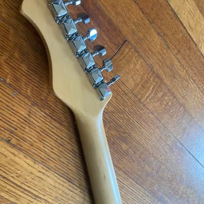 Bright blue Hondo Stratocaster electric guitar image 5