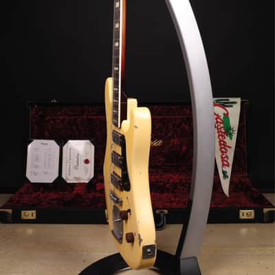 Castedosa 2024 Conchers Baritone with La Raza Fuzz in Aged Burnt Marshmallow with Hand-wound Castedosa TS Mini Humbuckers, Dark Mole Tint Quartersawn Maple Neck + Mastery Bridge & Trem image 4